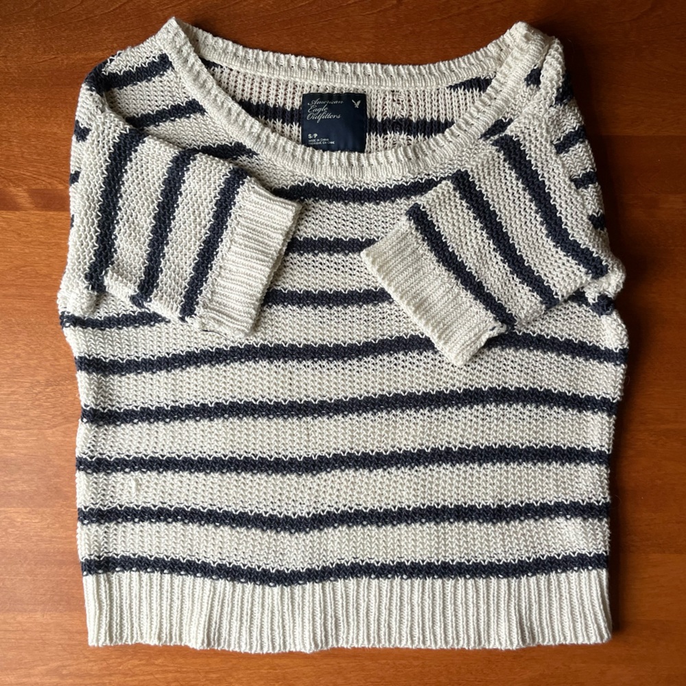 Striped Knit Top, Small